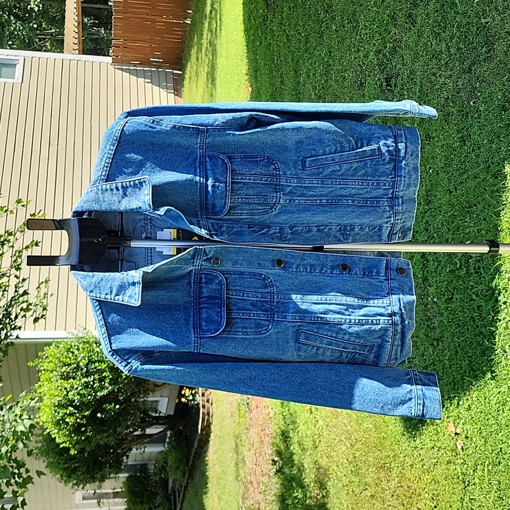 GXG Girls by Girls Womens Embroidered Blue Jean Jacket size M/L 90's Y2K Denim